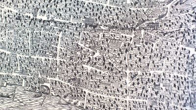Drawing of a map of London