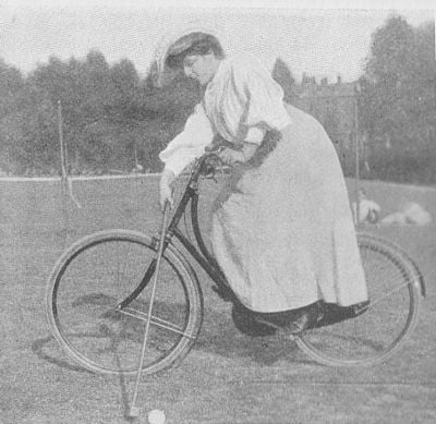 Woman on a bike in the park